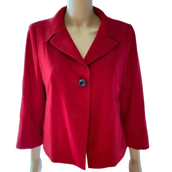 Vintage Talbots Y2K Wool Blend 1 Button Blazer Jacket Women 10P Pockets - Picture 1 of 6